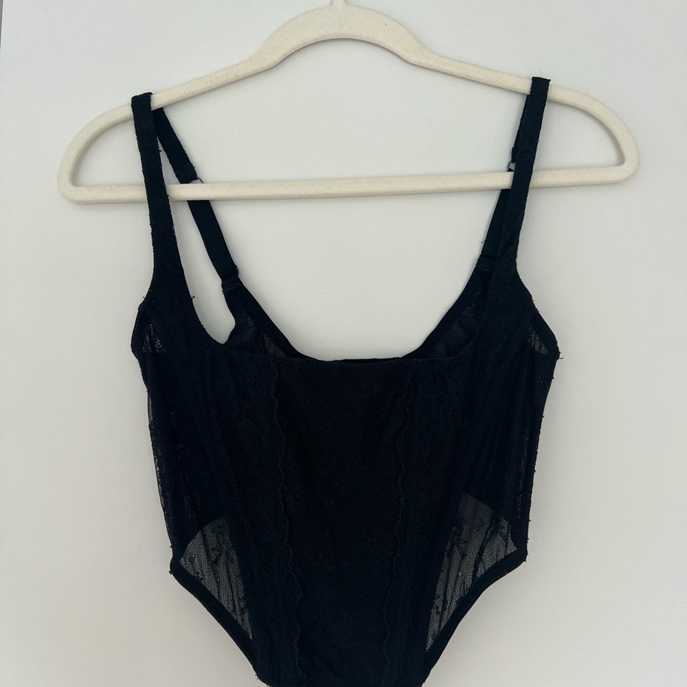 Urban Outfitters Black Lace Crop Bodysuit